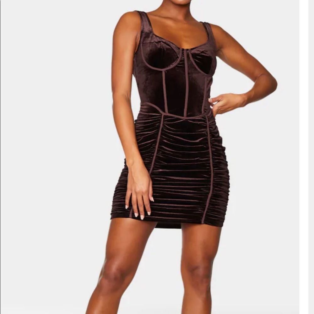 Chocolate velvet dress